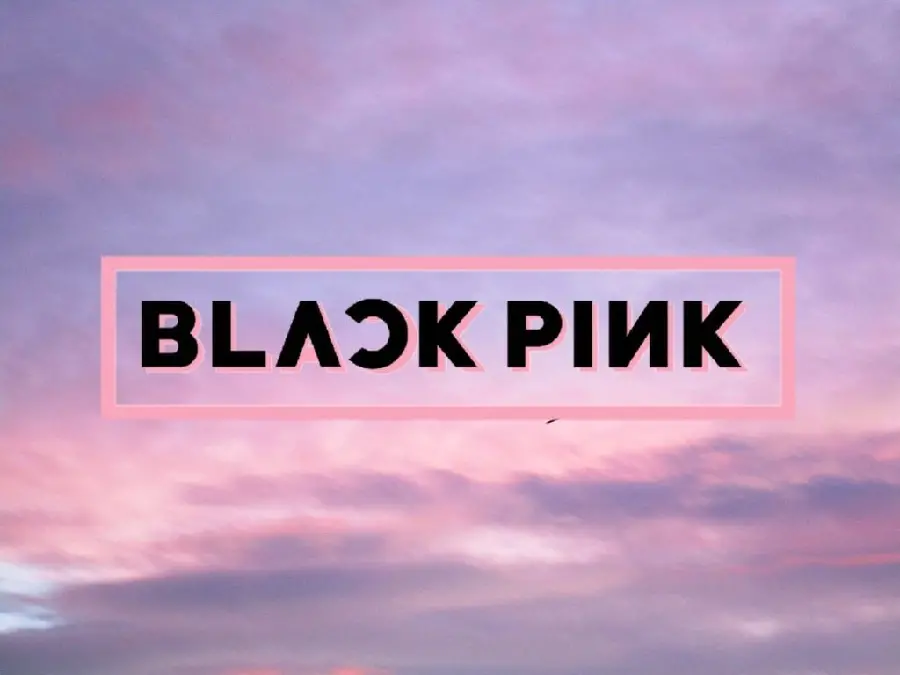 Black Pink logo photo in pink and purple sky suitable for wallpaper and profile