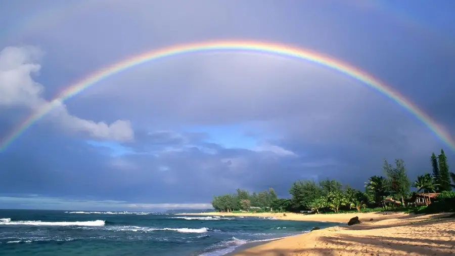 Real Rainbow Photo on the Beach