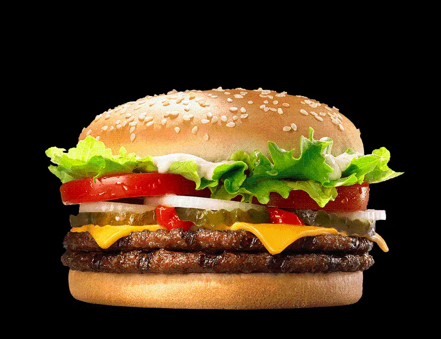 Tempting meat hamburger in HD frame without background