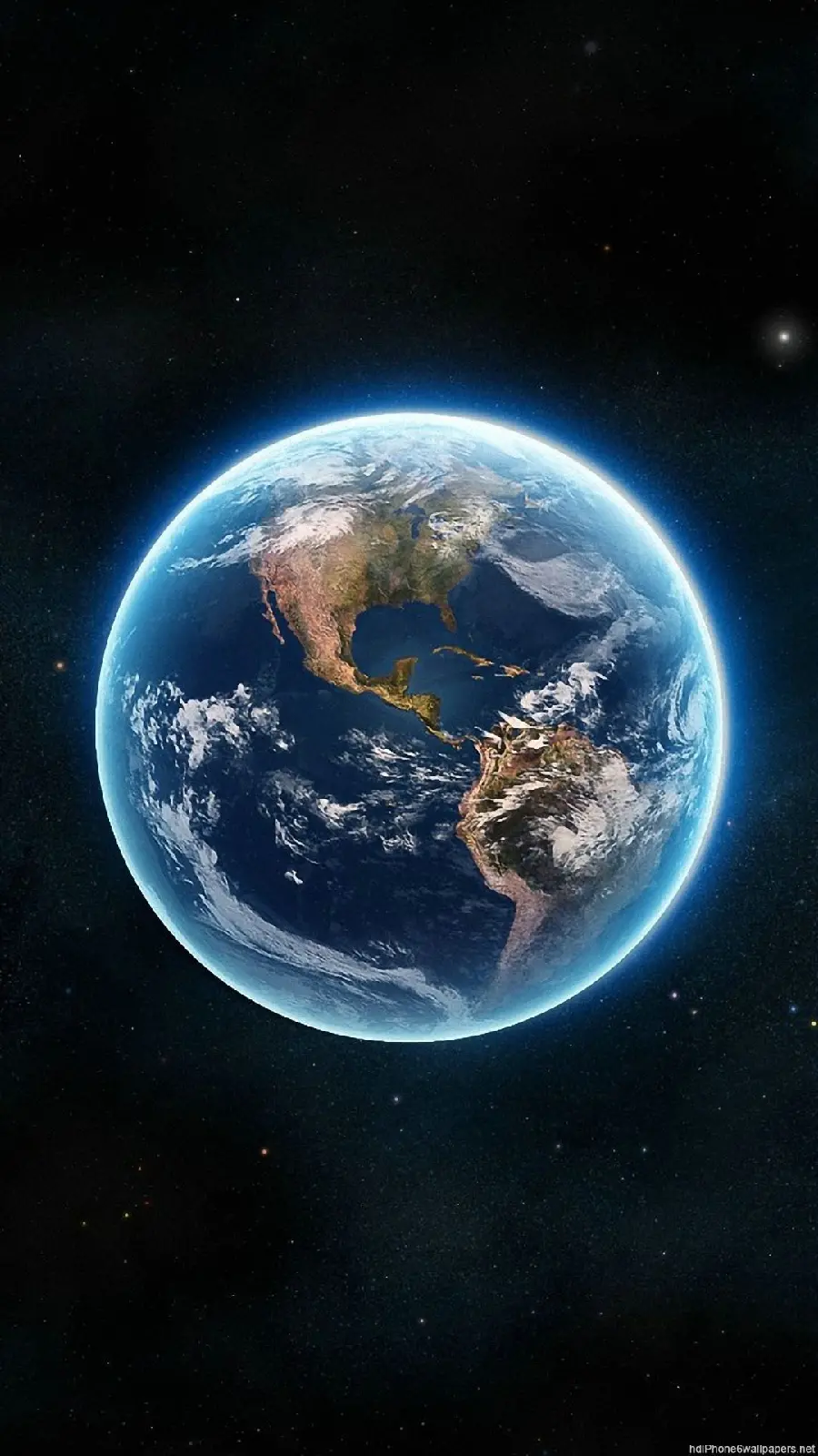 Dreamy wallpaper of the Earth with a bright blue halo