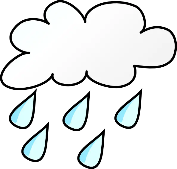 Simple Cloud Drawing with Raindrops for Printing