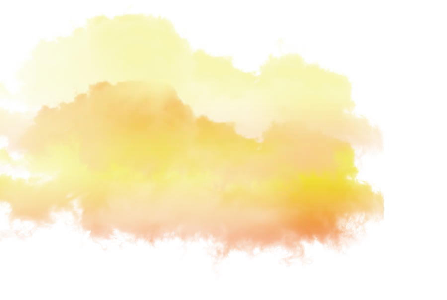 Cloud Painting in Yellow Color Without Background