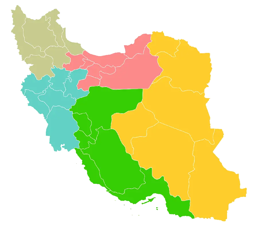 Useful photo of Iran map by separating different canvases