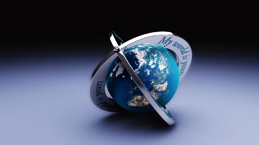 Amazing stock photo of the Earth with a humanitarian English caption