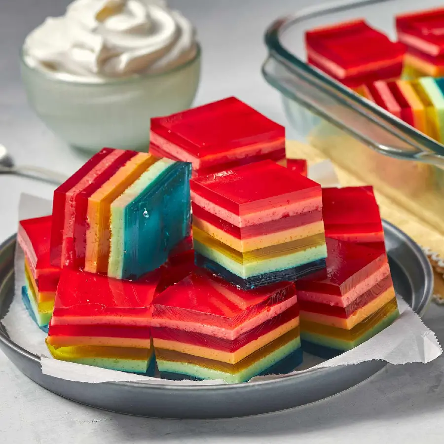 Beautiful and popular image of cut rainbow jellies in HD quality