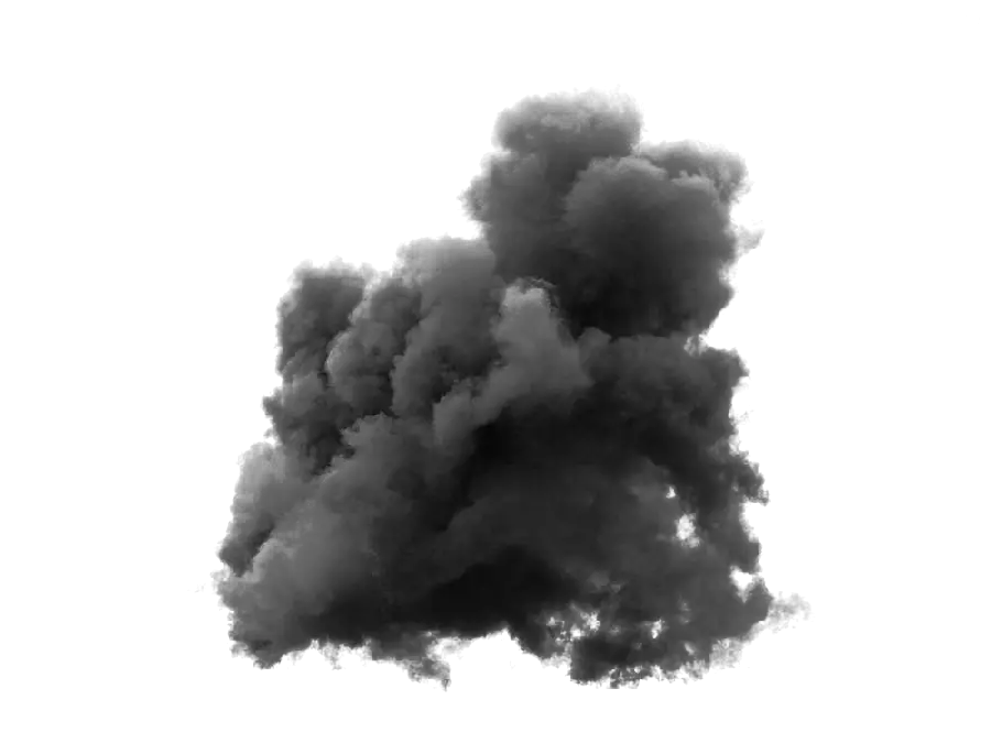 Real black cloud photo without background in high quality
