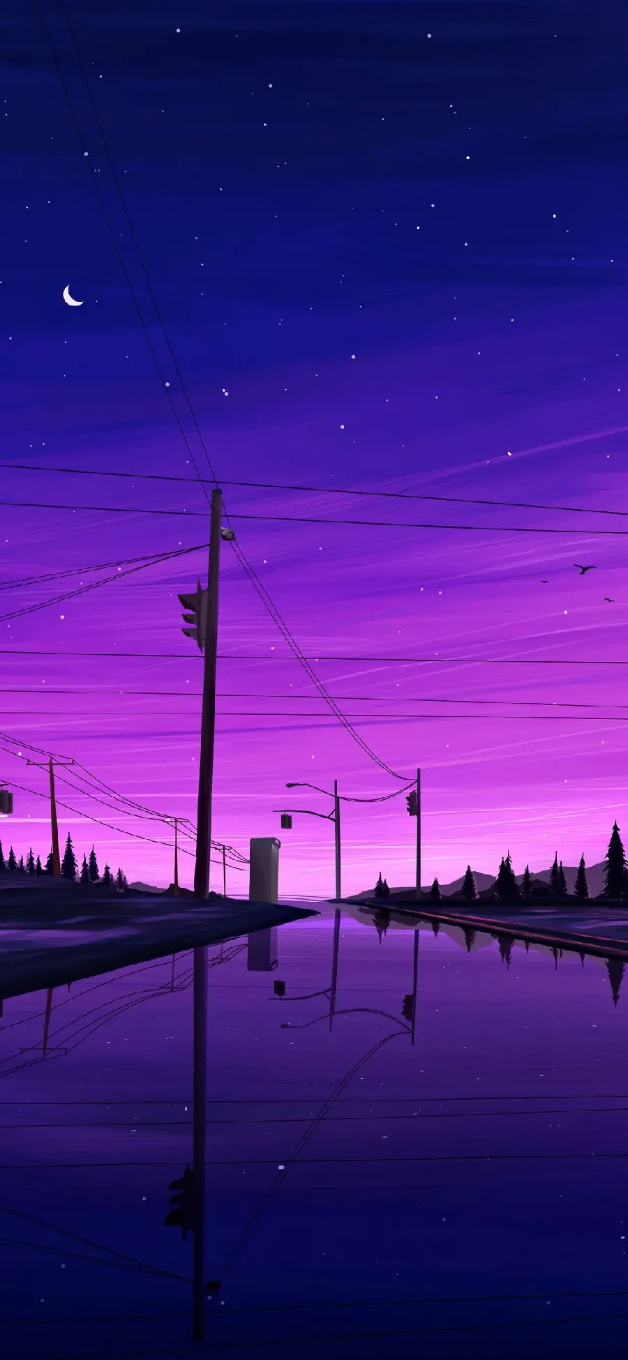 The Most Beautiful Purple City Design Mobile Wallpaper
