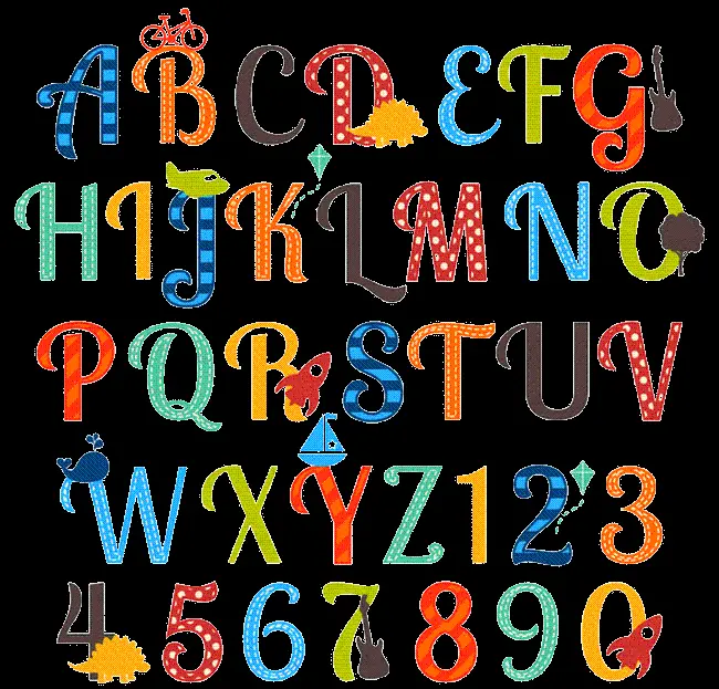 Photos of letters English for children 