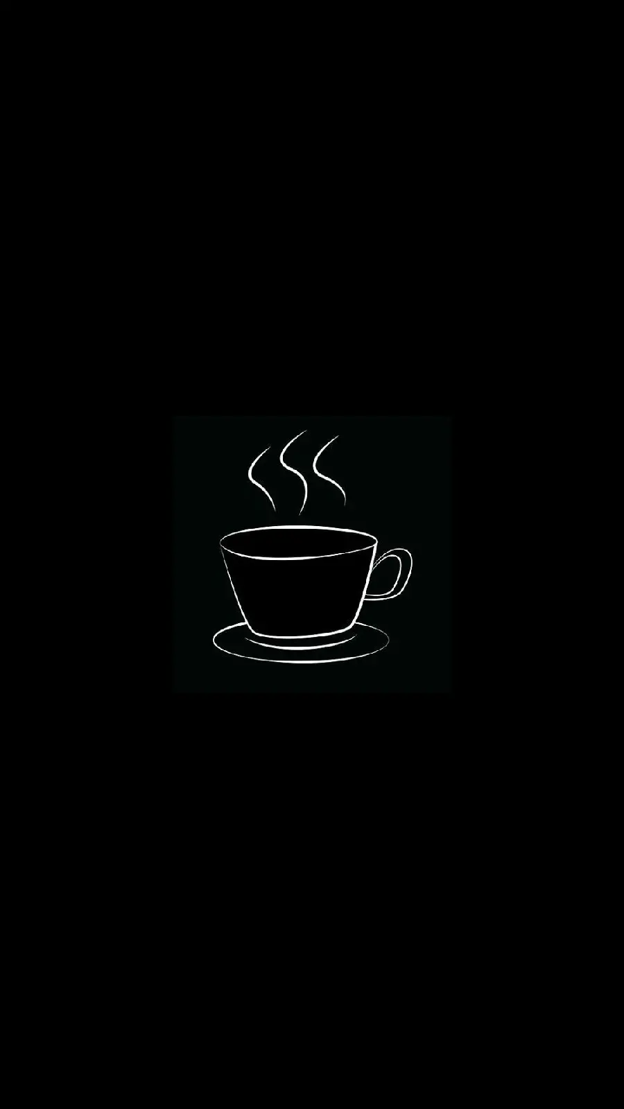 Minimal black and white coffee cup background for iPhone