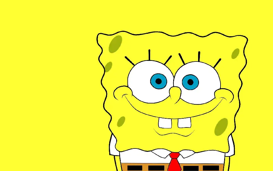 Cute and Lovely Profile Picture of SpongeBob on a Yellow Background