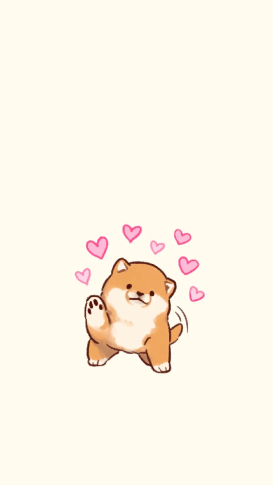 Samsung and Xiaomi Heart Wallpaper with Cute Dog Design