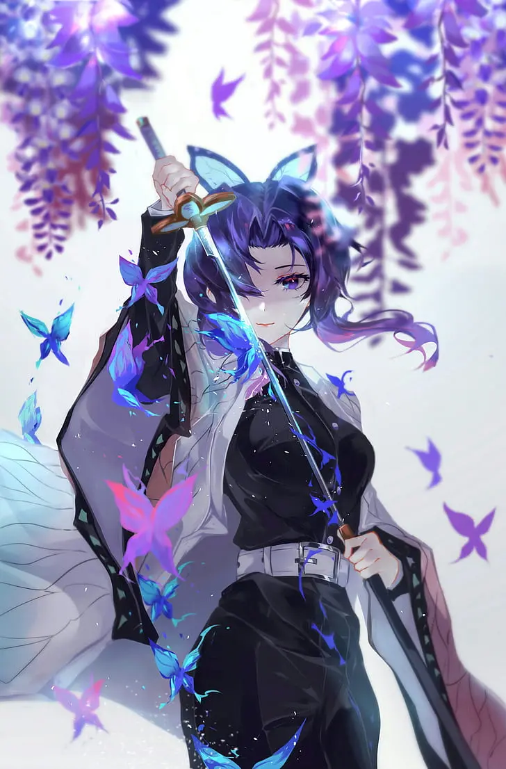 Rare photo of anime girl with sword for purple lovers 1402