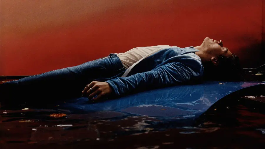 Full HD artistic photo of Harry Styles with a sleeping pose