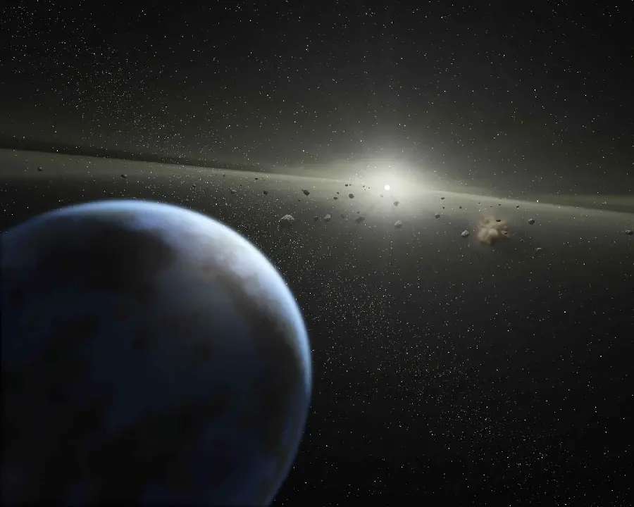 Main Belt Asteroid Poster in Dark Space Suitable for Printing