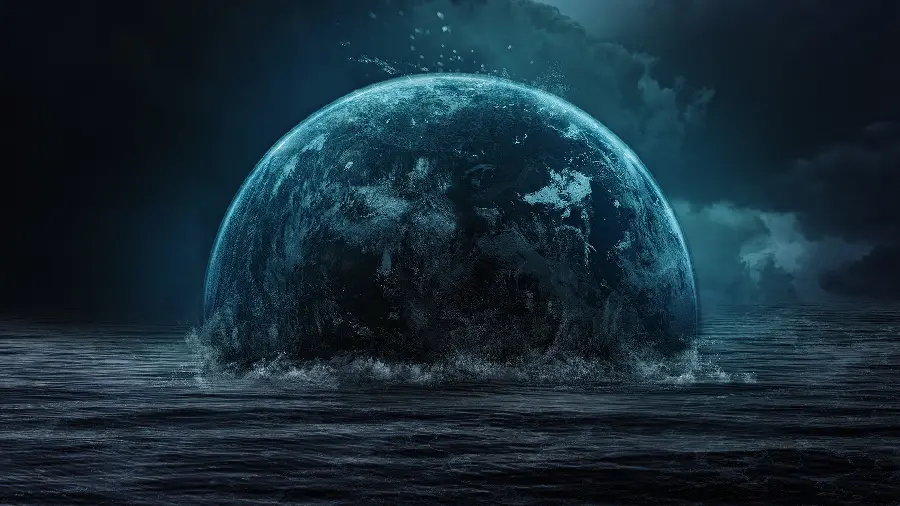 Conceptual Photo of the Sinking of the Earth for MAC Background