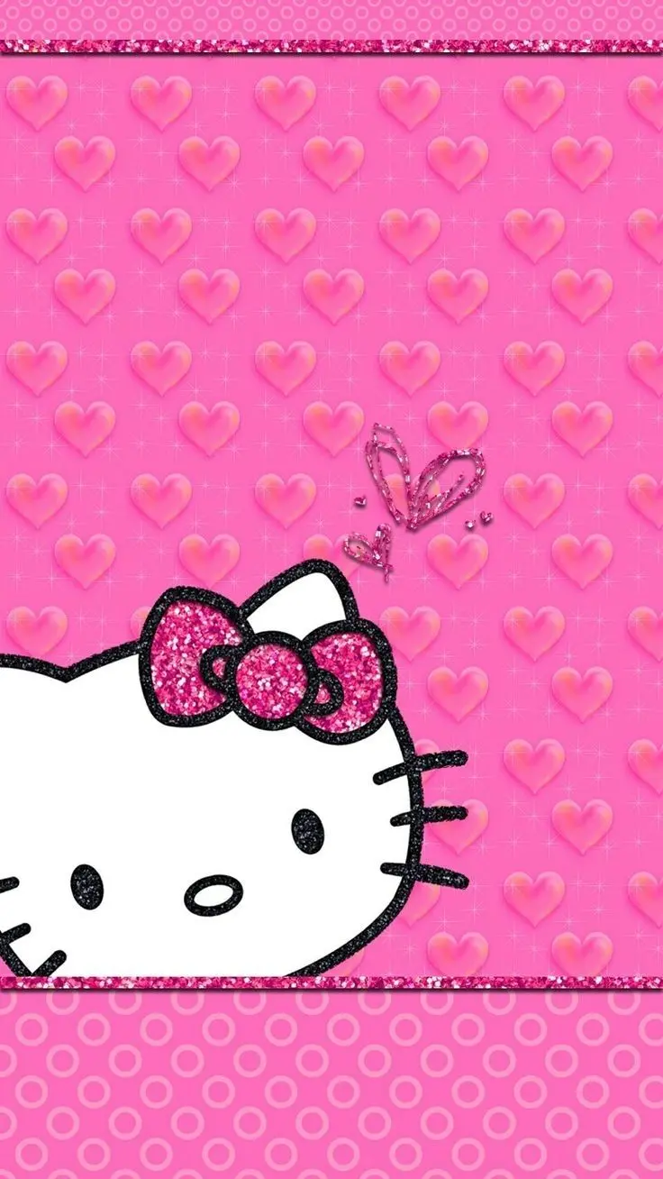 Hello Kitty Cute Pink Wreath Embossed Sticker