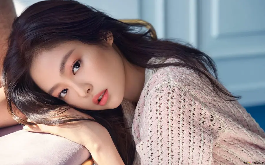 A photo of a calm and beautiful Korean girl with beautiful light makeup in HD quality
