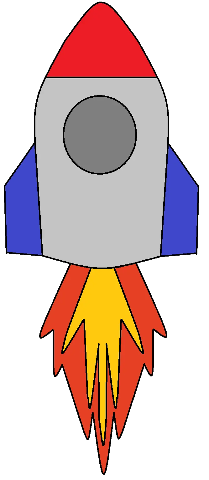 Simple and beautiful idea of ​​drawing a rocket for children