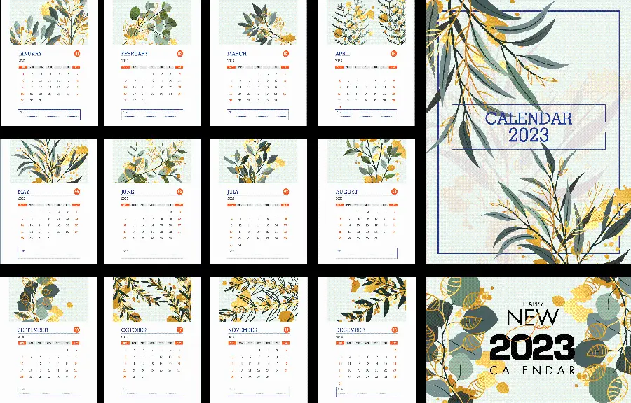An interesting image of the 2023 calendar for printing