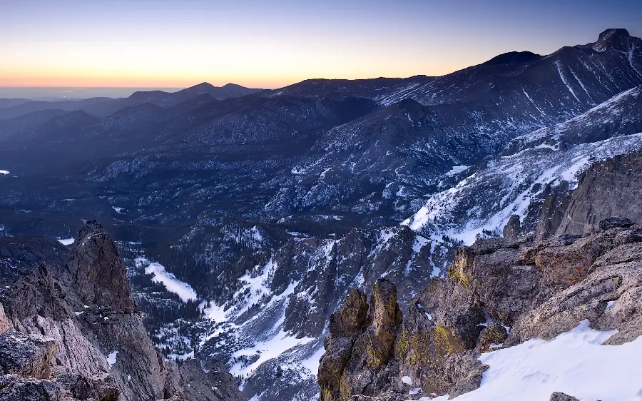 Dreamy nature image of snow sitting on the mountain for profile