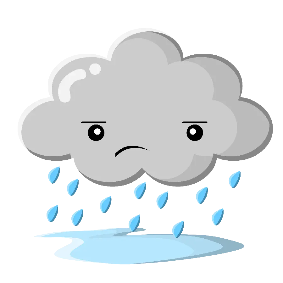 Sad Raining Cloud Drawing Without Background