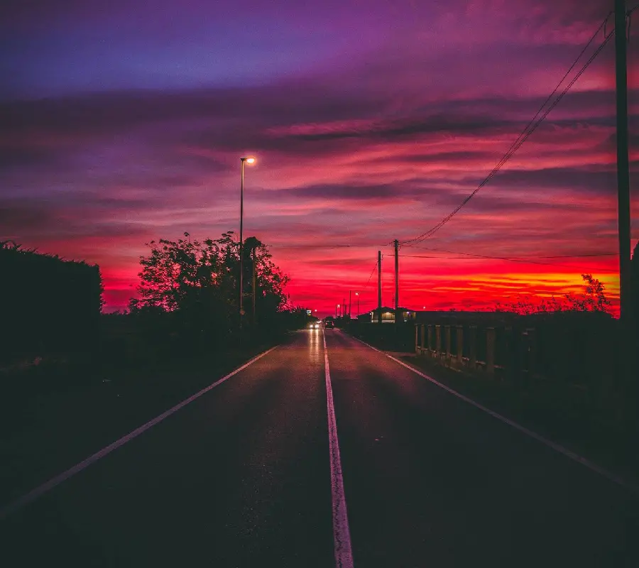 Sedan Road and Spectacular Sunset Wallpaper