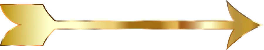 Arrows and arrows PNG in golden and shiny color without background