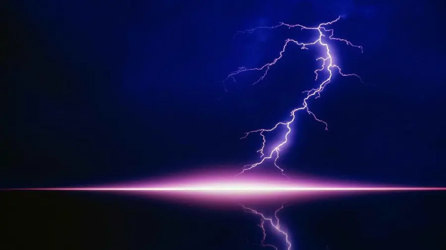 Attractive and spectacular image of purple lightning for computer background 