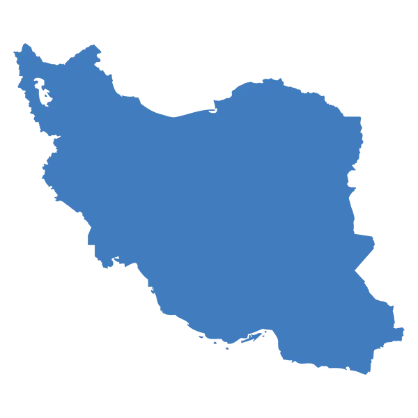 Blue map of Iran with excellent Full HD quality