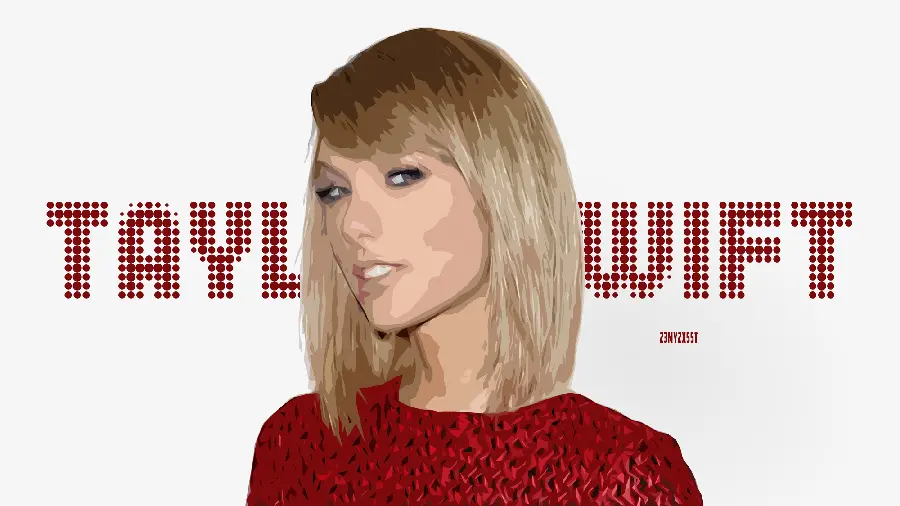 Stylish laptop background photo of Taylor Swift with a beautiful red theme