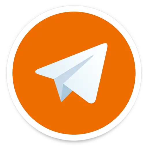 Beautiful orange Telegram logo and Free PNG