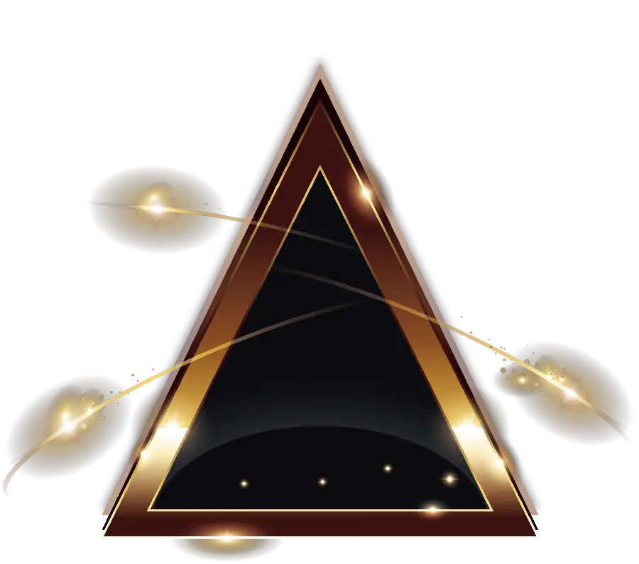 PNG image without background of black and gold triangle for writing text 