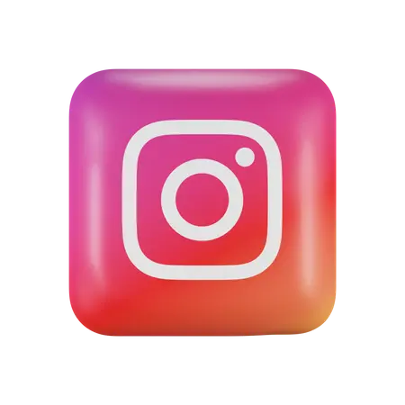 Instagram logo for Photoshop in 3D and raised