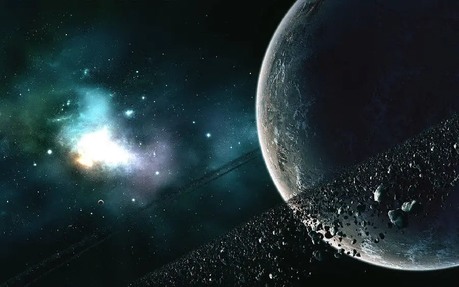 HD image of the asteroid belt in the galaxy