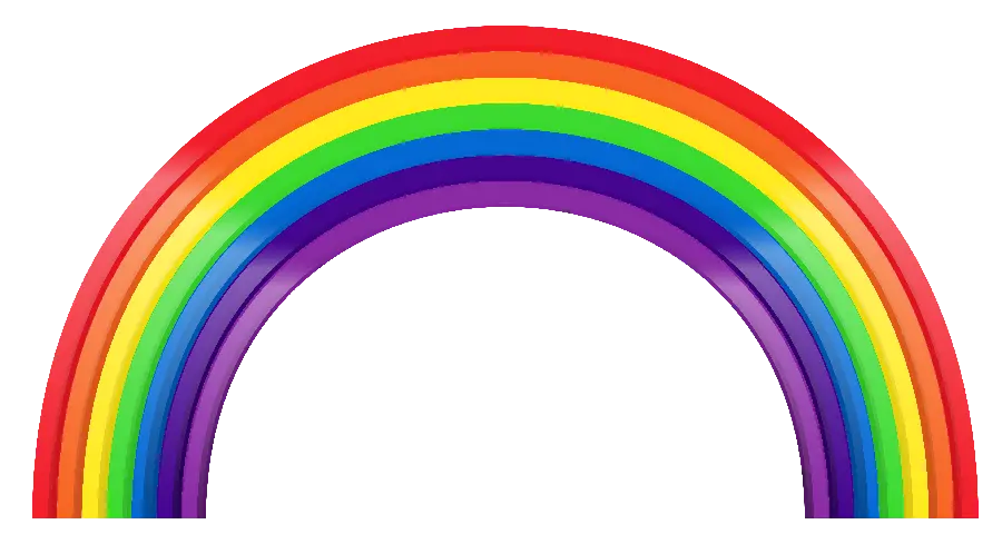 High quality rainbow semicircle picture in png format for PowerPoint