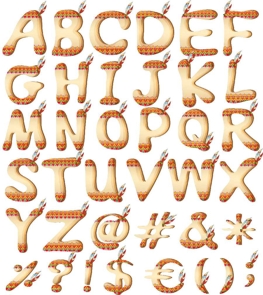 Photo of the English alphabet with red skin design