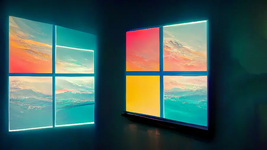 Wallpaper generated by AI with a Windows design