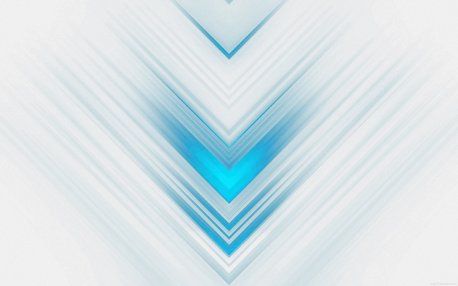 Blue and white arrow pointing down with linear and vague graphics
