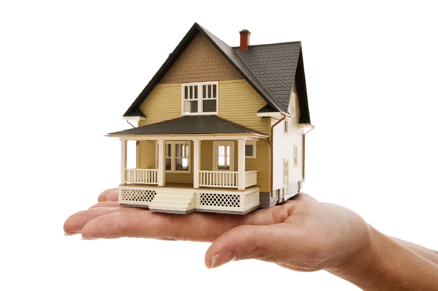 Download free png photo of a hand and house