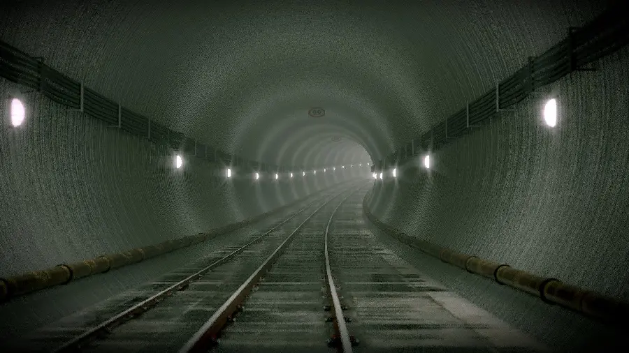 Download unique laptop background of a dark tunnel