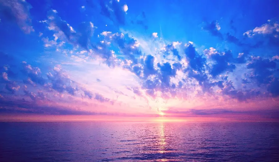 Shining Girly Profile from the Sea in Blue Pink Purple Theme