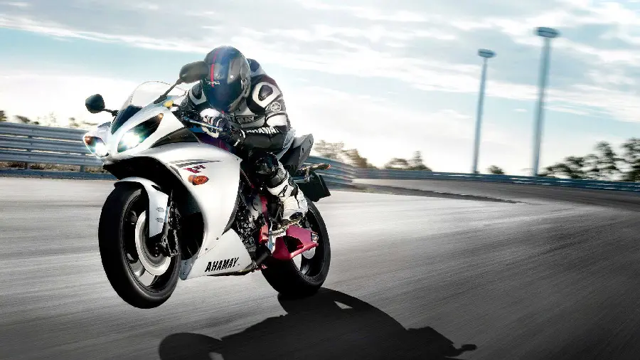 White Heavy Racing Motorcycle Photo