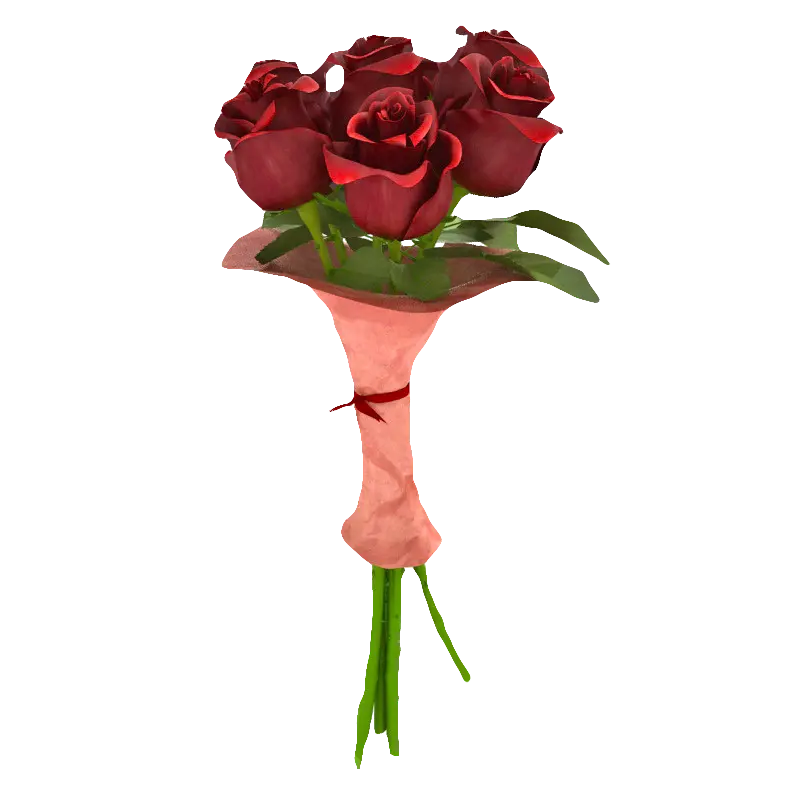 Red bouquet telephoto painting suitable for postcard printing 