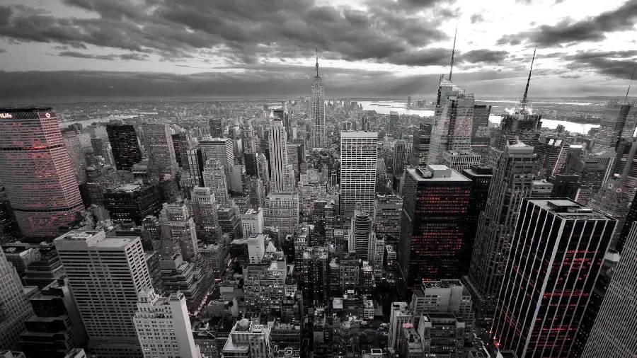 Luxury city background Beautiful with a black and white theme for computers 