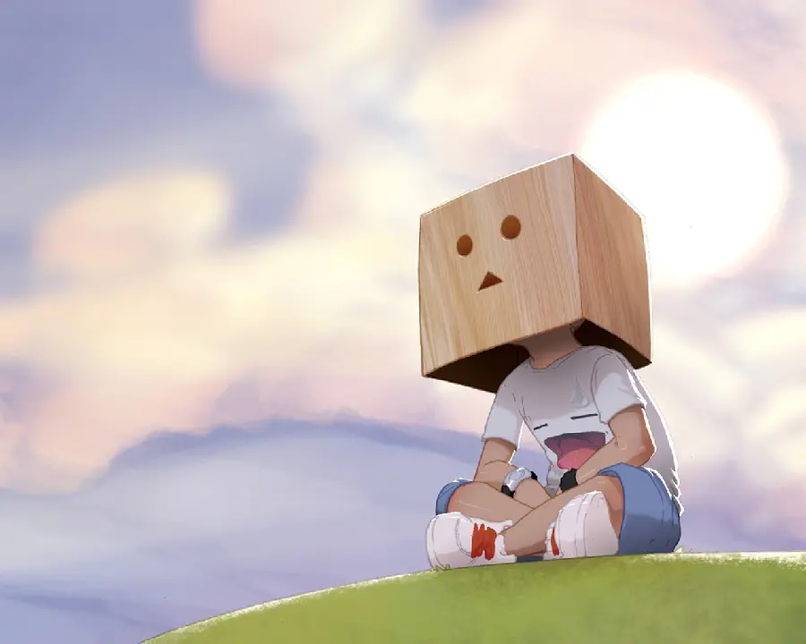 Interesting profile with a cartoon design of a boy with a square cartoon on his head