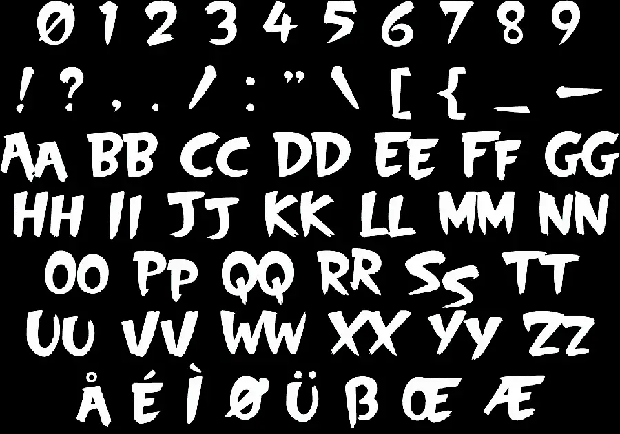 Photos of large and small English letters