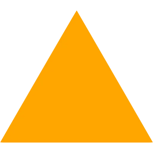 Simple triangle image Orange color in the very popular png format