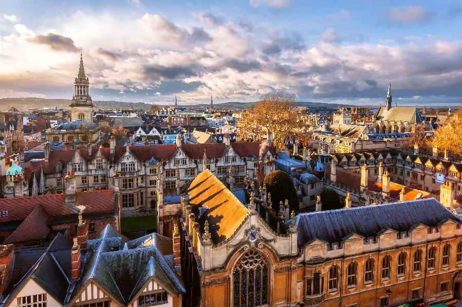 High Quality Aerial Photo of Famous University of Oxford