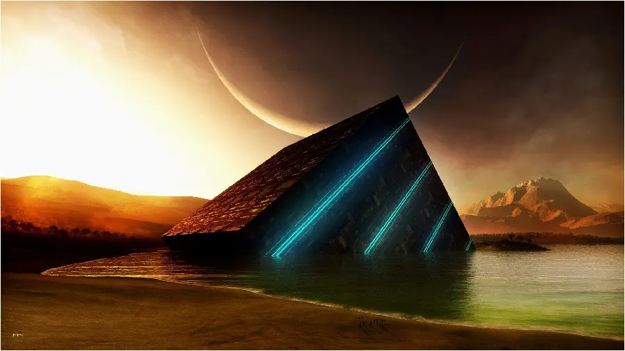 Free Download Special Profile Photo of Egyptian Pyramid with Neon Light