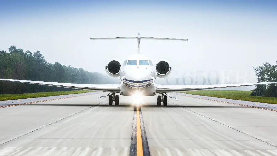 Photo of a private plane and a runway